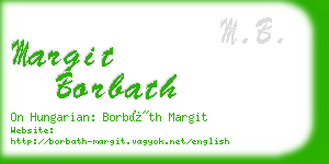 margit borbath business card